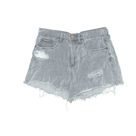 Blank NYC Women's Denim Distressed Cotton Shorts, Blue, Sz 24