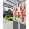thumbnail image 3 of nqOlkjepod Outdoor Curtains for Patio Waterproof, Lobster Coastal Outdoor Privacy Panels Grommet, Summer Beach Coral Shell Nautical Red Blue Blackout Outside Curtains for Porch 54"x108", 1 Panel, 3 of 8