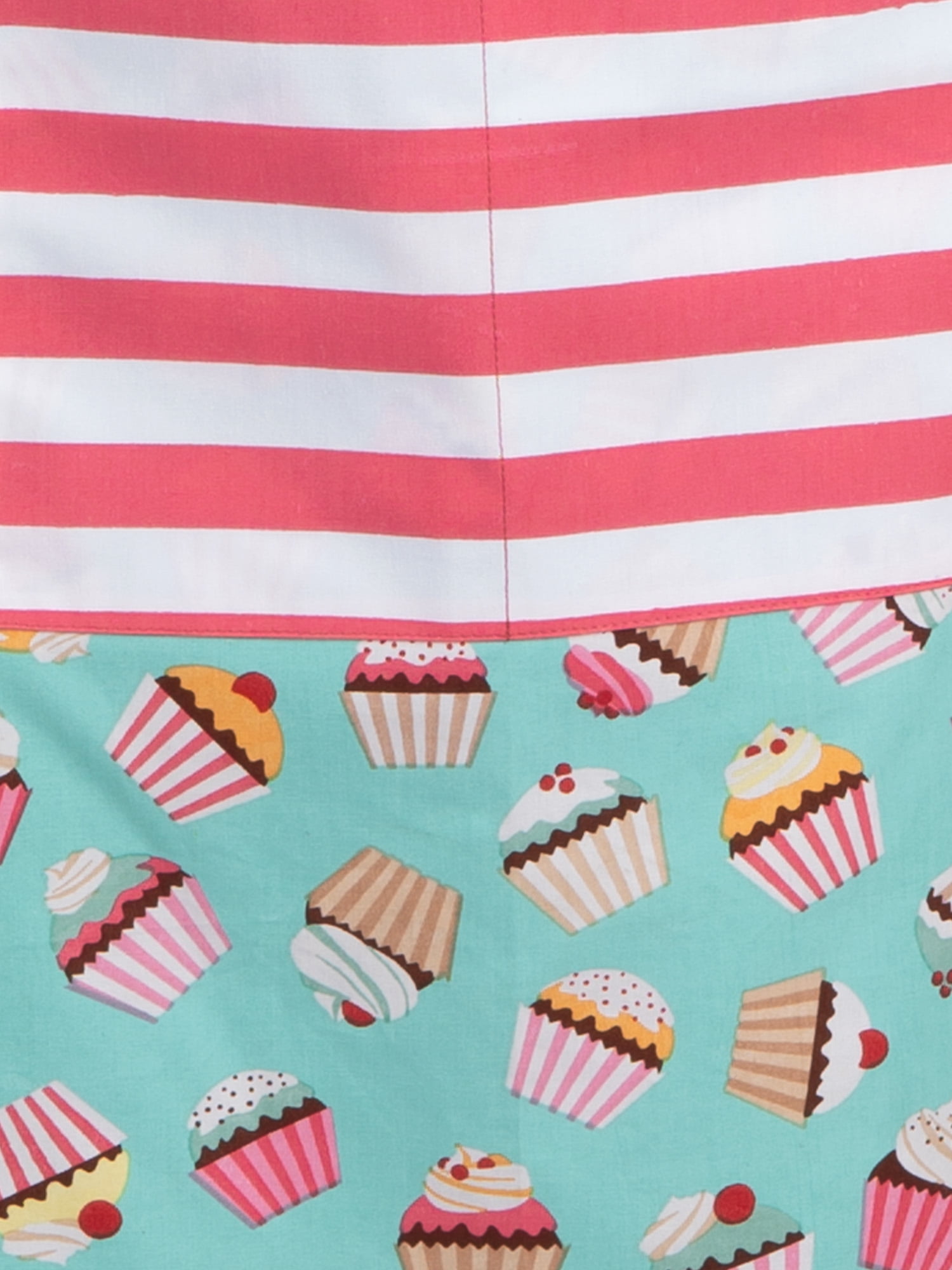 Mainstays Chef Kitchen Apron, 28" x 32" Cupcake Cotton Bib Apron with Pockets for Cooking, Baking, Gardening in Turquoise