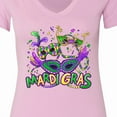 thumbnail image 4 of Inktastic Mardi Gras Masks and Beads Women's V-Neck T-Shirt, 4 of 5