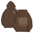 thumbnail image 2 of Christian Hoodies for Men 2025 The World Needs Jesus Hoodie Hooded Sweatshirt with Pockets Pullover Hoody Mens Hoodies, 2 of 6