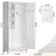 thumbnail image 2 of Marcree 73" Metal Storage Cabinet with Lockable Doors, Functional Garage Storage Cabinets, Heavy-Duty Tool Organization Cabinet with Hanging Rod & S-Hooks, White, 2 of 7