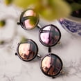 thumbnail image 6 of SUN LOUNGER UV400 Vintage Retro Round Style Sunglasses for Women Mirror Lens and Metal Frame with Spring Hinge - Mirror Pink Lens on Gold & Black Frame, 6 of 6