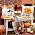 thumbnail image 4 of Fall 45*45cm Set of 4, Pumpkin Sunflower Decorative HolidayPillow Case 45*45cm Autumn Cushion Covers Thanksgiving Pillowcase for Indoor Home Bedroom, 4 of 4