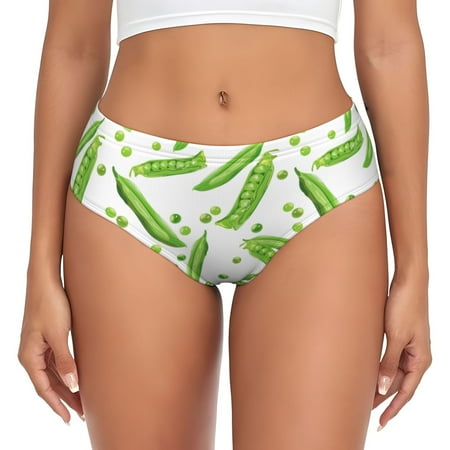 Womens Underwear - funny green Peas No Show Seamless Underwear for Women  Soft Comfort Stretch Women s Panties  Hipster Ladies Panties Bikini Underwear Briefs