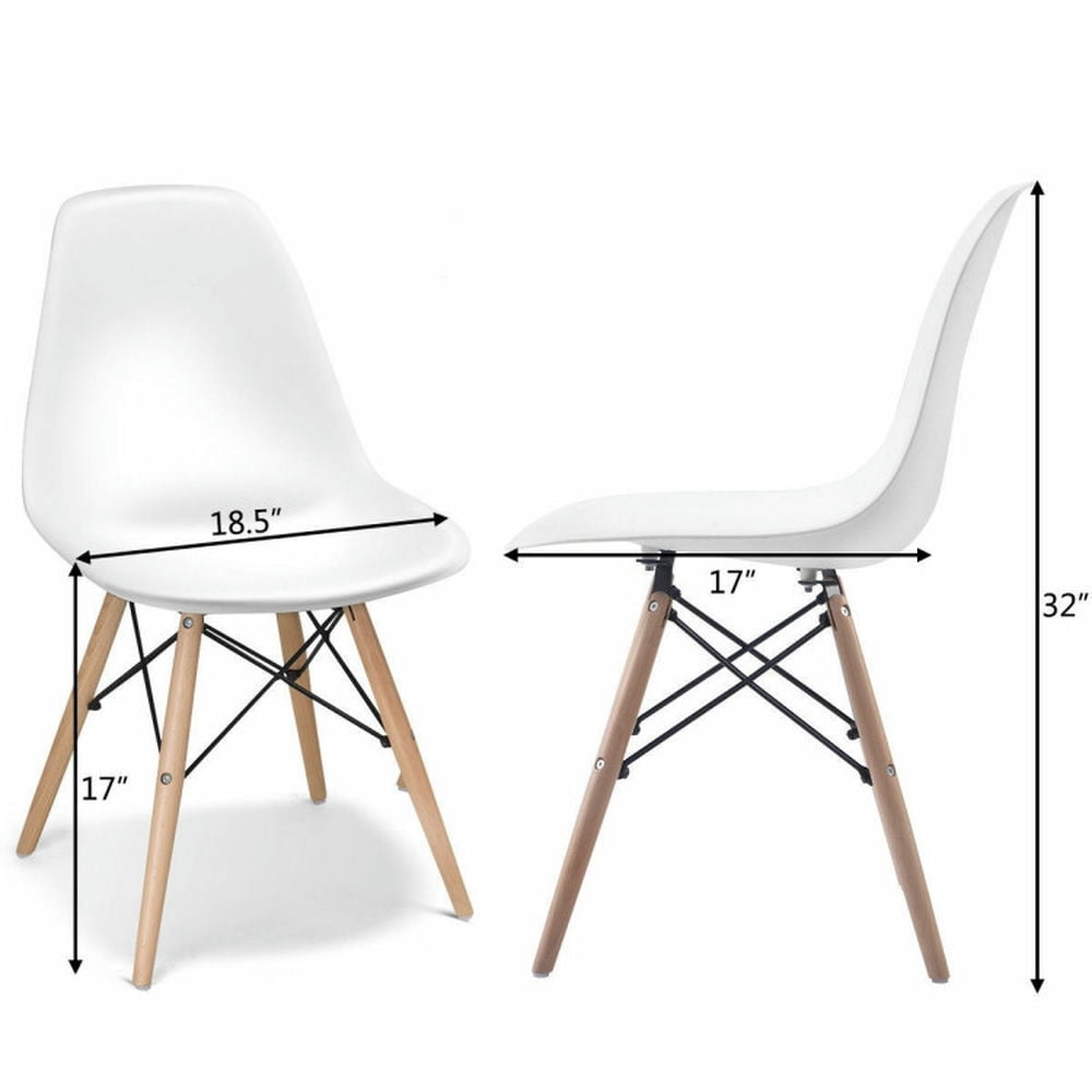 Resenkos Dining Chairs, Kitchen Chairs Trattoria Chairs,Set of 2 Mid-Century Modern DSW Dining Side Chair-White
