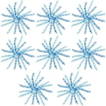 1 set 8pcs Cloth Curly Ribbon Bows Gift Wrap Bows with Adhesive Back Pale Turquoise 10x10cm