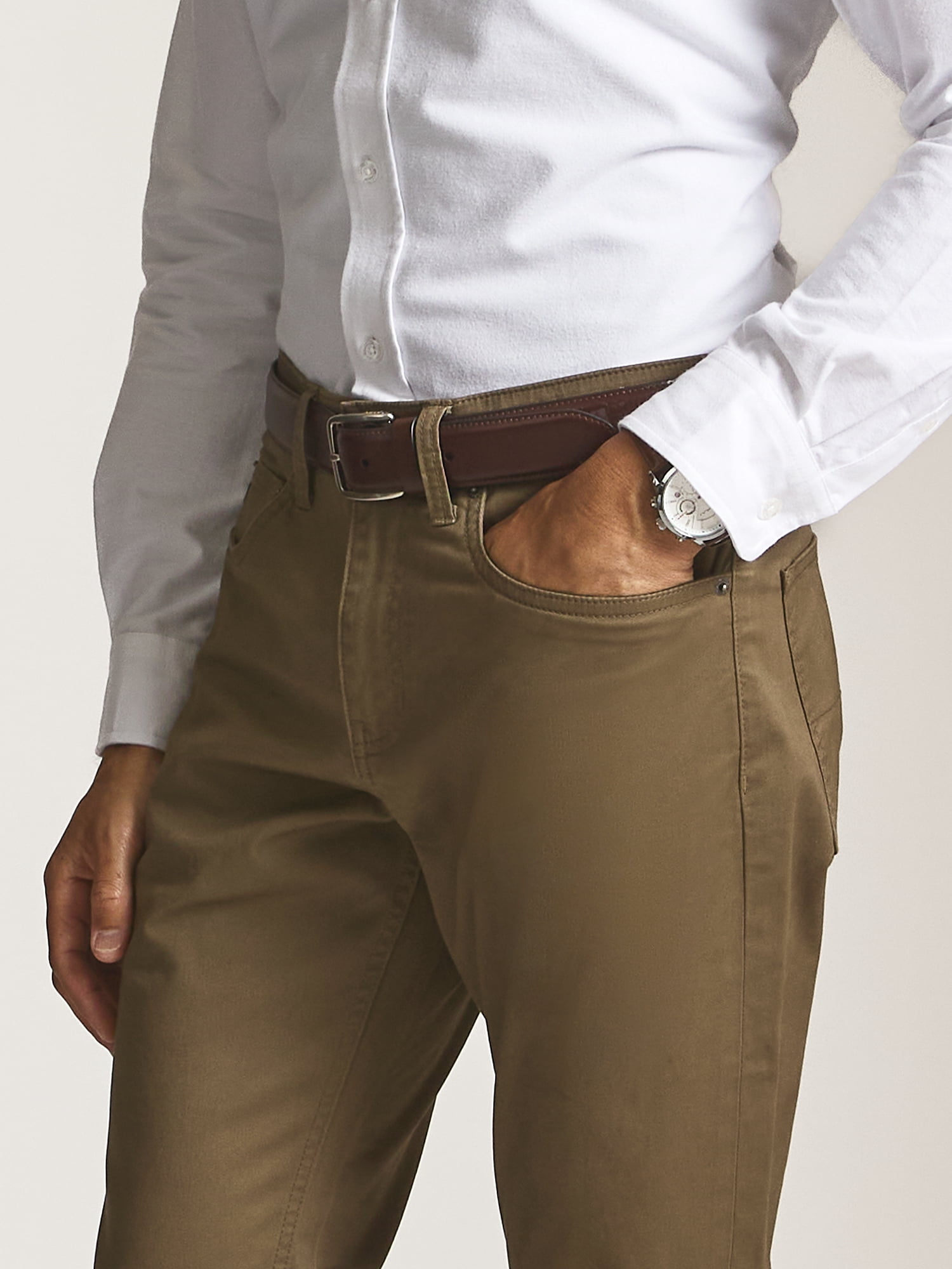 Chaps Men’s and Big Men’s Seacoast Wash Stretch Twill 5-Pocket Pants, Sizes 30-40