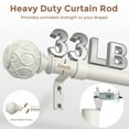 thumbnail image 6 of OLV Adjustable Single Curtain Rod 1" for Windows Heavy Duty 36-120” with Netted Texture Finials,White, 6 of 8