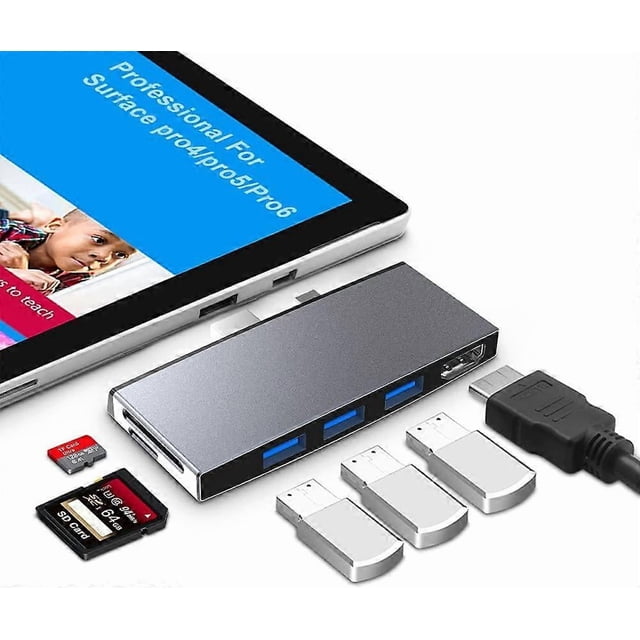 Surface Pro Docking Station, Super Speed USB 3.0 for Fast Data Transfer & 4K HDMI Adapter, Perfect Design for Travel & Business