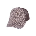 thumbnail image 2 of Low Profile Canvas Leopard Print Mesh Trucker Cap , Brown, 2 of 2