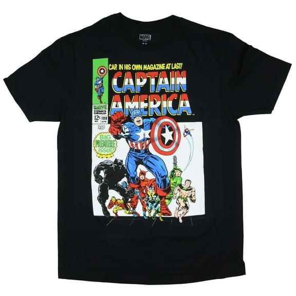 Marvel Comics Captain America 100 Premiere Silver Age Short Sleeve Shirt Men's Adult Graphic Print Tee