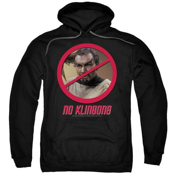 Star Trek No Klingons Adult Pullover Hoodie Sweatshirt Black