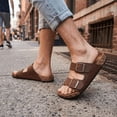 thumbnail image 4 of Minglewis Men Women Cork Footbed Slide Sandals, Arch support Comfort Double Buckle Strap Casual Sandals for Daily Walking Beach Pool Shopping Travel, 4 of 10
