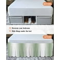 thumbnail image 7 of Sage Green Bed Skirt and White Gradient Bed Skirts Queen Size 18 Inch Drop, Wrap Around Dust Ruffle&nbsp;Bedskirt with Adjustable Elastic Belt for Queen Size Beds, 7 of 7