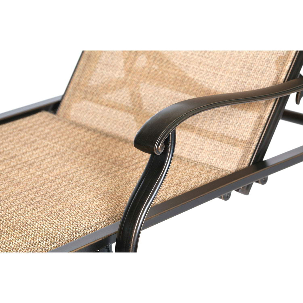 Hanover Outdoor Monaco Chaise Lounge Set with Fire Urn, Cedar/Bronze - image 5 of 10