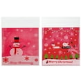 thumbnail image 2 of Wrapables Transparent Self-Adhesive 4" x 4" Candy and Cookie Bags, Favor Treat Bags for Parties and Wedding (200pcs), Snowman & Sleigh Ride, 2 of 8