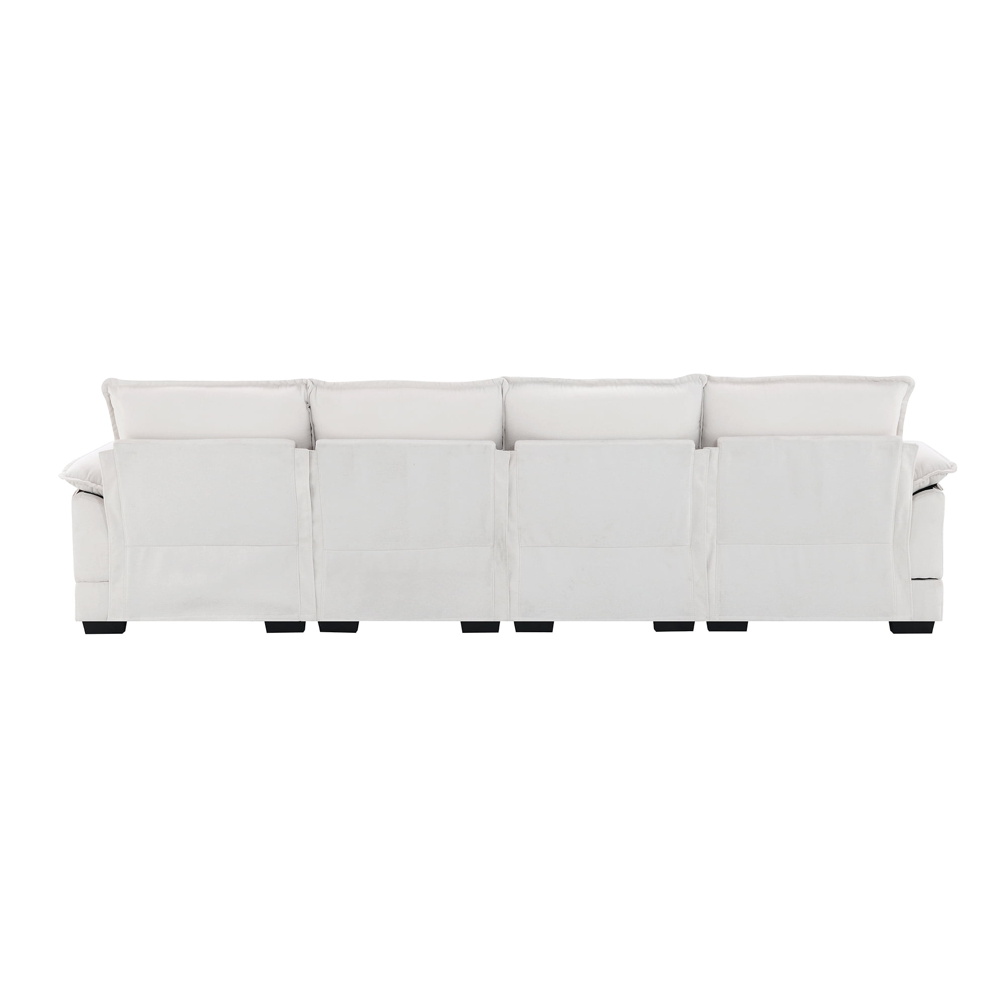 MAYEERTY 110x55" Modern U-Shaped Sectional Sofa - 6-Seat Symmetrical Sleeper with Waist Pillows/Chaise for Living Room/Apartment, 5 Colors