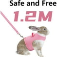 thumbnail image 4 of AIITLE Rabbit Harness and Leash Set with Cute Bow, Bunny Leash Vest Mesh Eescape Proof Walking Training for Small Animal Pets Kitten Puppy Squirrel Ferret Pig Bunny Pink L, 4 of 6