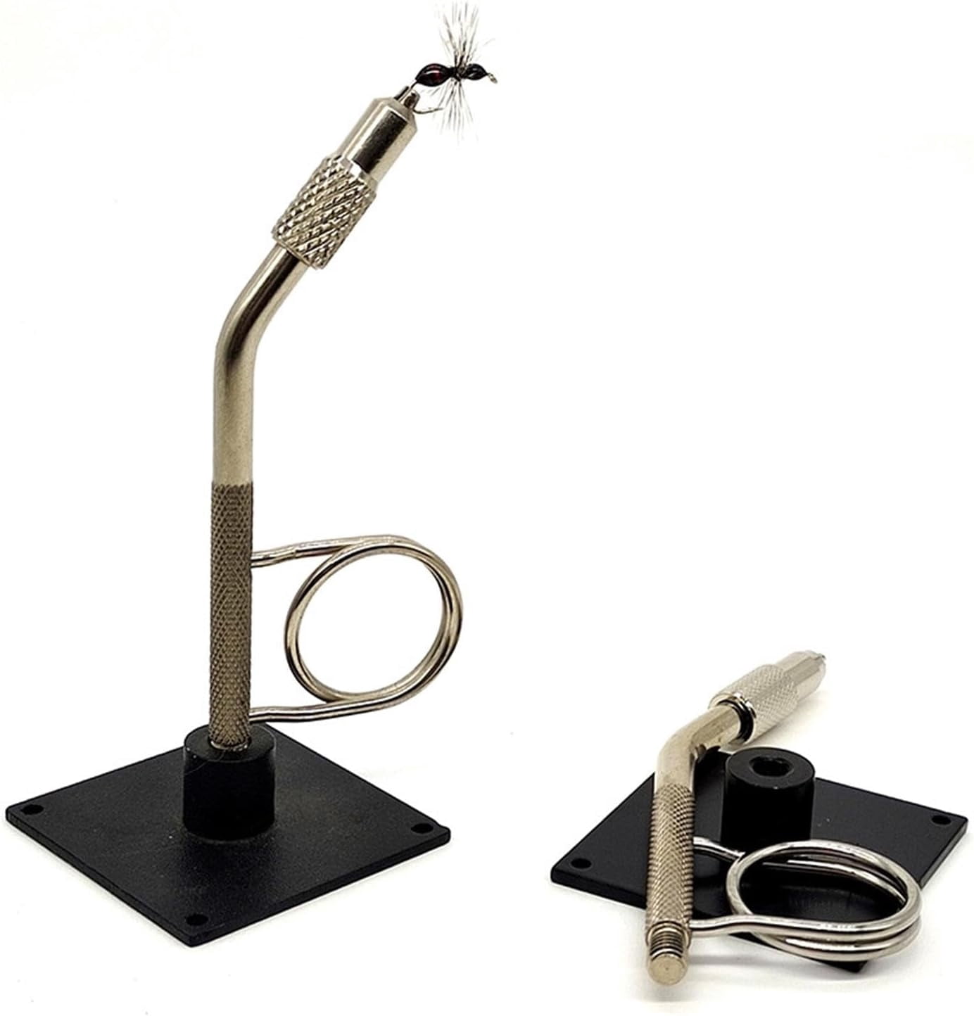 Fly Fishing Vise Kit with Pedestal Base, Adjustable Carbon Steel Fly Tying Tool Clamp Vise for Teasers and Jigs, Easy to Use Fly Tying Supplies for Fishing Beginners & Pros