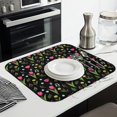 thumbnail image 3 of Pioneer Flower Floral Print Pattern Kitchen Dish Drying Mat 1 Pack, Ultra Absorbent Microfiber Drainer Mat, 16"x18", 3 of 6