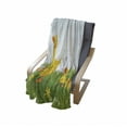 thumbnail image 4 of Cartoon Soft Flannel Fleece Throw Blanket, Mother Duck Babies Walking and Singing on the Meadow Flowers, Cozy Plush for Indoor and Outdoor Use, 50" x 70", Mustard and Pale Blue, by Ambesonne, 4 of 6