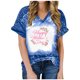 thumbnail image 1 of Top de manga corta con estampado de degradado Sexy de verano para mujer con cuello en V y estampado de día regular para mujer OAVQHLG3B Store lin121212, 1 of 4