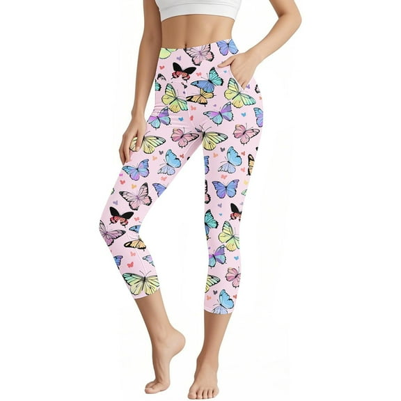 Qepwscx Leggings for Women - High Elastic Waist Capris Casual Long Shorts Print Yoga Pants for Workout Running Athletic Women's Leggings Summer Graphic Bermuda Shorts Underwear Slim Fits