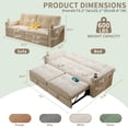 thumbnail image 2 of Hommoo 70" Convertible 2-in-1 Pull Out Couch Bed, Multi-Functional Corduroy Loveseat Sleeper Sofa Bed, White, 2 of 7