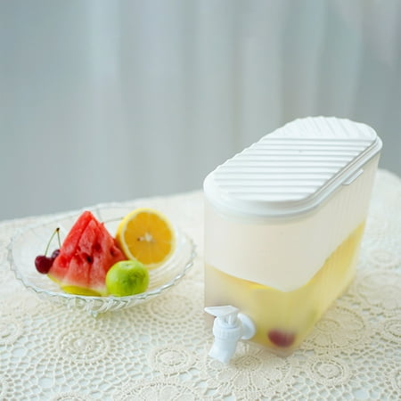 

3.8L Large Capacity Plastic Beverage Dispenser Drink Dispenser with Tap Ice Lemonade Juice Container with Lid Fruit Teapot Lemonade Milk Bucket Drink Containe