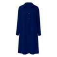 thumbnail image 4 of Vestido camisero largo con solapa y botones para mujer - Informal, color liso, primavera-verano, largo midi, 4 of 6