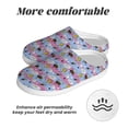 thumbnail image 6 of Fotbe Bees And Daisies Striped Pattern Women's Fuzzy Curly Fur Memory Foam Loafer Slippers Indoor Outdoor Slippers Winter Home Shoes-44/45, 6 of 7