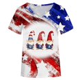 thumbnail image 4 of Fiudx Ofertas y Liquidaciones Blusas Casuales de Manga Corta con Cuello En V y Estampado Del Día Independiente de La Moda para Mujer, 4 of 4
