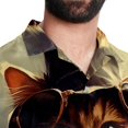 thumbnail image 5 of Retro Cat Men's Short Sleeve Casual Printed Button Down Beach Shirts, 5 of 6