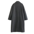 thumbnail image 3 of XPMWRP Women's Double Breasted Loose Coat Long Sleeve Casual Jacket Soft Comfortable Fashionable Outerwear Winter Warm Trendy Loose Coat with Pockets Gray XS, 3 of 3