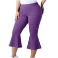 thumbnail image 3 of akafmk Plus Size Womens Flare Pants High Waisted Tummy Controll Butt Lifting Full Length Stretch Gym Running Yoga Leggings, Size XXXXL, 3 of 7