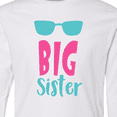 thumbnail image 4 of Inktastic Big Sister, Older Sister, Sunglasses - Blue Pink Long Sleeve Youth T-Shirt, 4 of 5