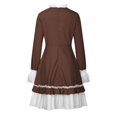thumbnail image 4 of Women's Lolita Gothic Dress Victorian Ruffle Layered Vintage Long Sleeve Costume Bow Tie Midi Long Dress Cosplay Gown, 4 of 6