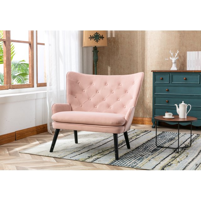 Oversized Velvet Accent Chair Loveseat, Tufed Upholstered 2Seat Sofa