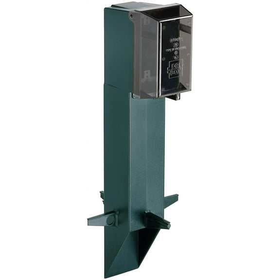 GPD19G-1 Gard-N-Post Low-Profile Outdoor Landscape Lighting Post Enclosure with Outlet Cover, 19.5-Inch, Green, 1-Pack