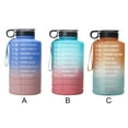 thumbnail image 1 of Water Bottle Motivational Time Marker Water Jug Portable Half Water Bottle Time Marker Gallon Sports Drink Cup with Lid, Green Pink, 1 of 8