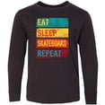 thumbnail image 3 of Inktastic Skateboarding Eat Sleep Skateboard Repeat Long Sleeve Youth T-Shirt, 3 of 5