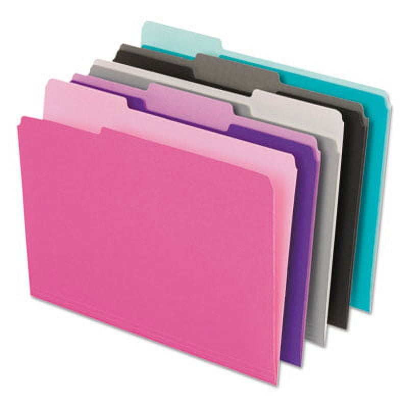 Pendaflex Interior File Folders, 1/3-Cut Tabs, Letter Size, Black/Gray, 100/Box (421013BLA)