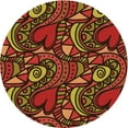 thumbnail image 1 of Ahgly Company Machine Washable Indoor Round Transitional Dark Red Area Rugs, 6' Round, 1 of 7