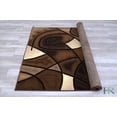thumbnail image 4 of Handcraft Rugs - Chocolate Brown/Beige/Mocha/Black/Abstract Area Rug Modern Contemporary Circles and Wave Design Pattern, 4 of 7