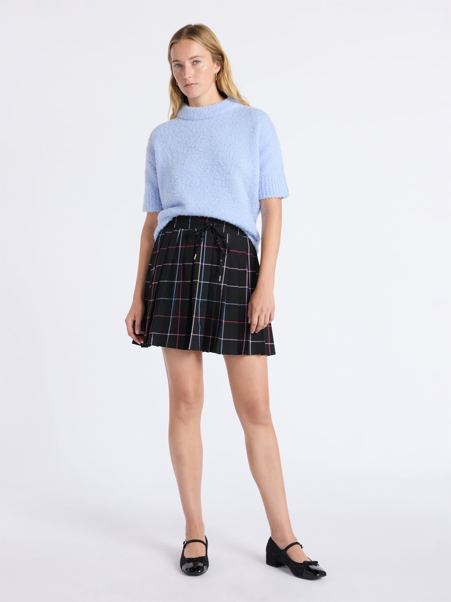 Free Assembly Women's Pleated Mini Skirt, Sizes XS-XXL