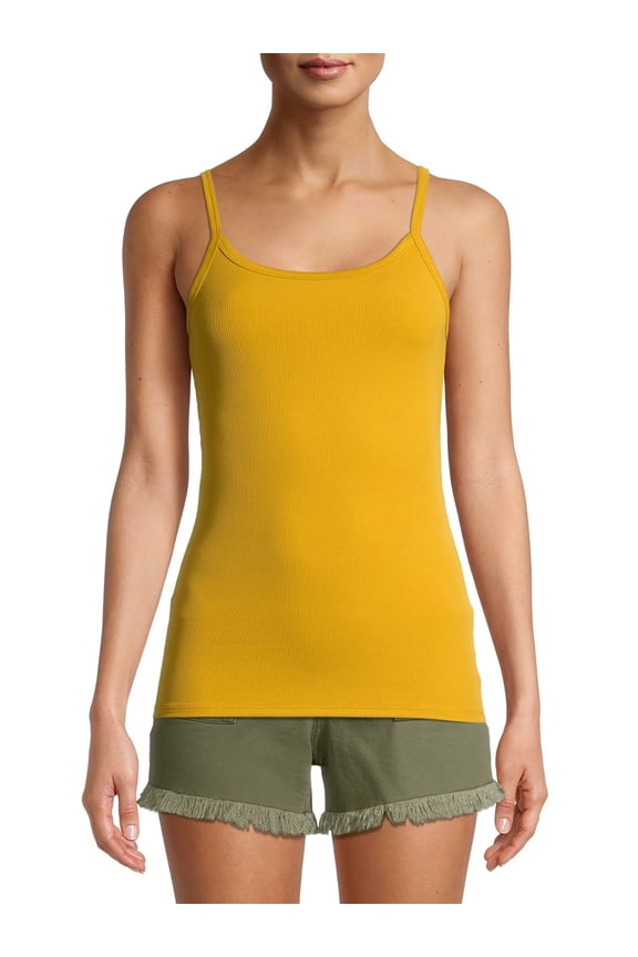 Scoop Neck Spaghetti Straps Ribbed Cami (Juniors) 1 Pack