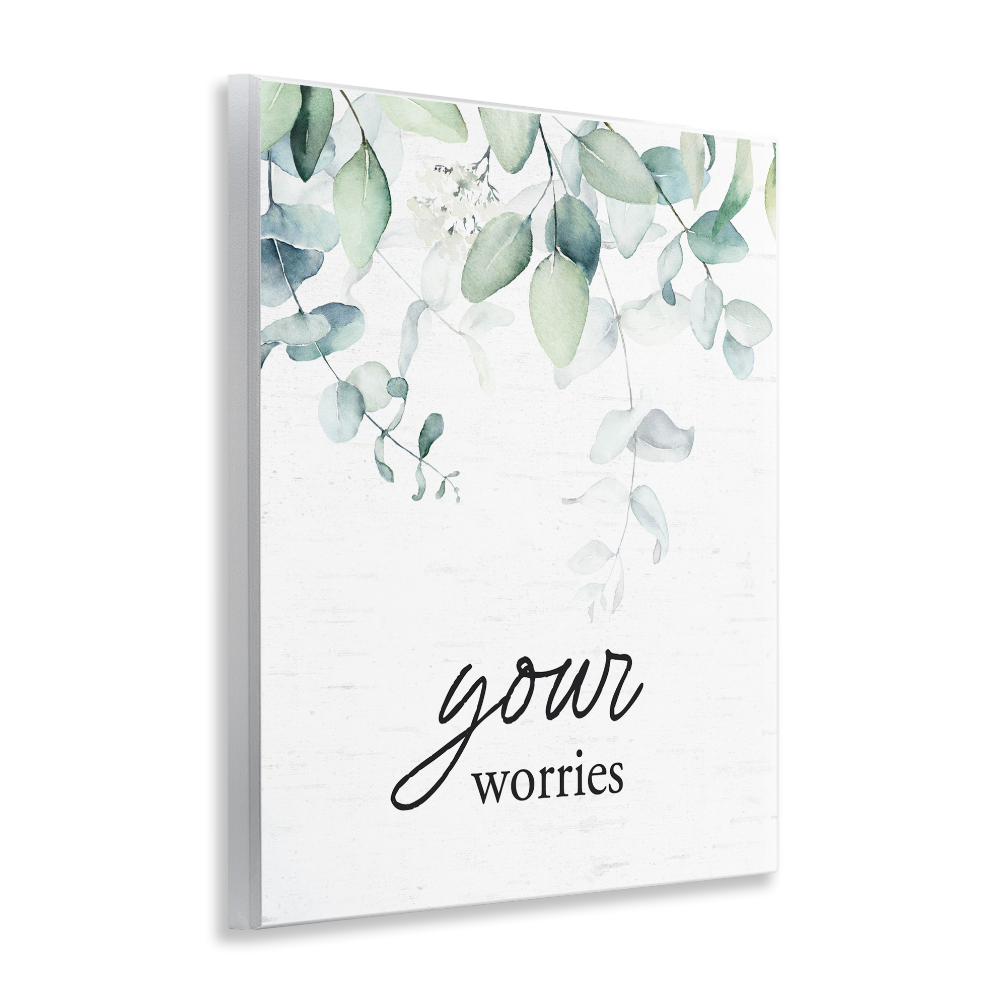 Your Worries Eucalyptus Wall Plaque Art, design by Lettered and Lined