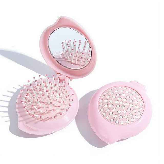 Fiudx Cepillo de Pelo de Viaje, Mini Cepillo de Pelo para Bolso, Espejo Pequeño con Mini Cepillo de Pelo. Cepillo de Pelo de Viaje, Mini Cepillo de Pelo para Bolso, Espejo Pequeño con Mini Cepillo de