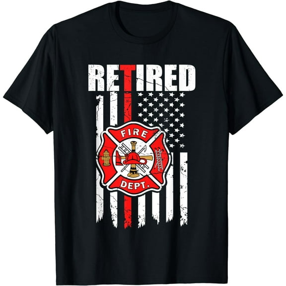 Retired Firefighter American Flag, Retirement 2021, Fireman T-Shirt